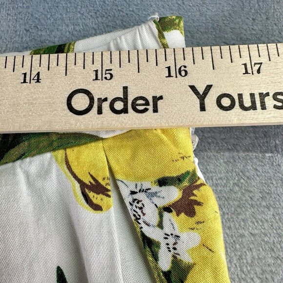 Taydey Womenβs Skirt XL White/Yellow Lemon  A-Line Pleated Vintage Cotton NWOT - Picture 4 of 16
